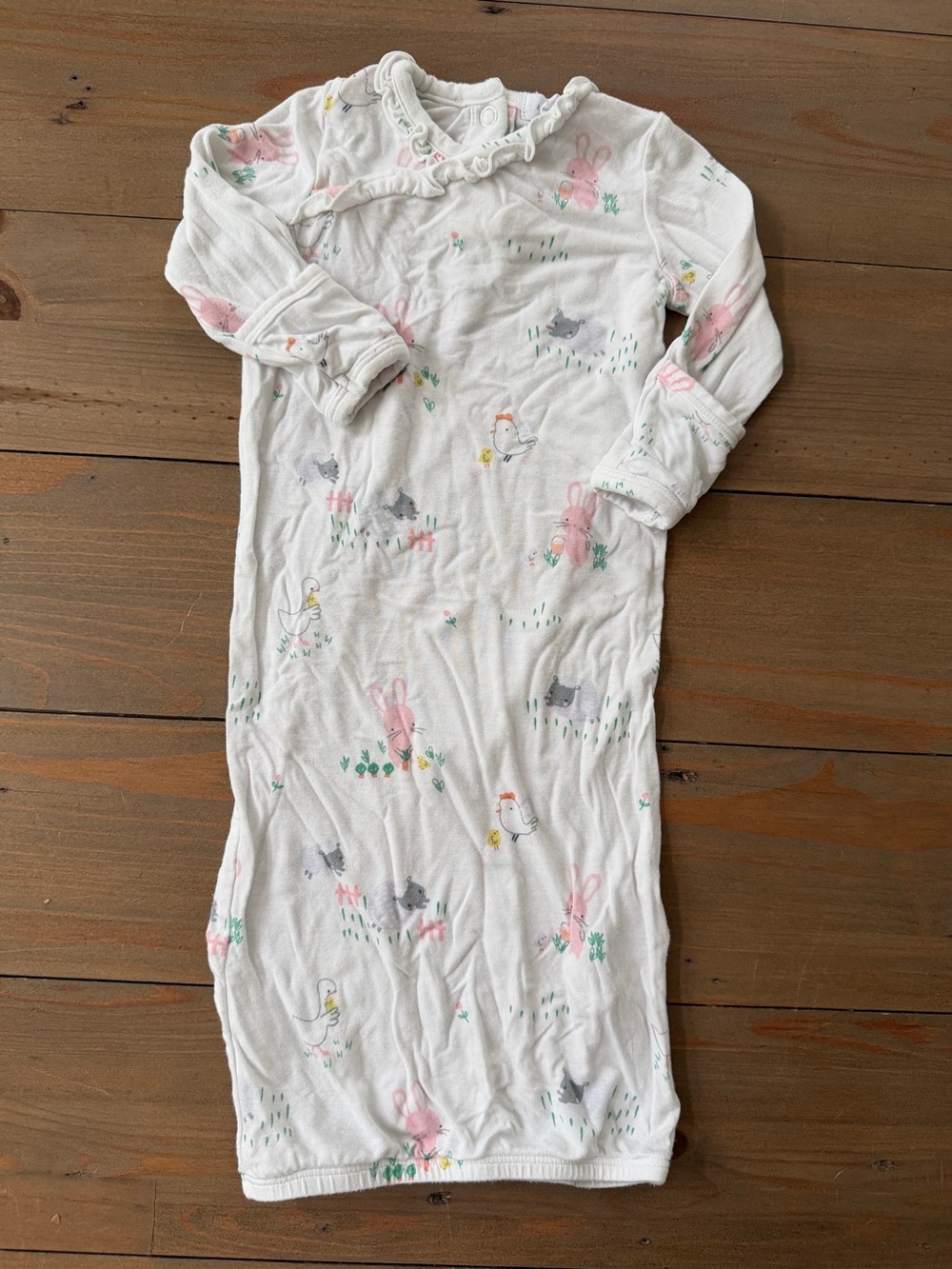 Angel Dear Baby Bamboo Kimono Gown Farm Print - 0-3 Months